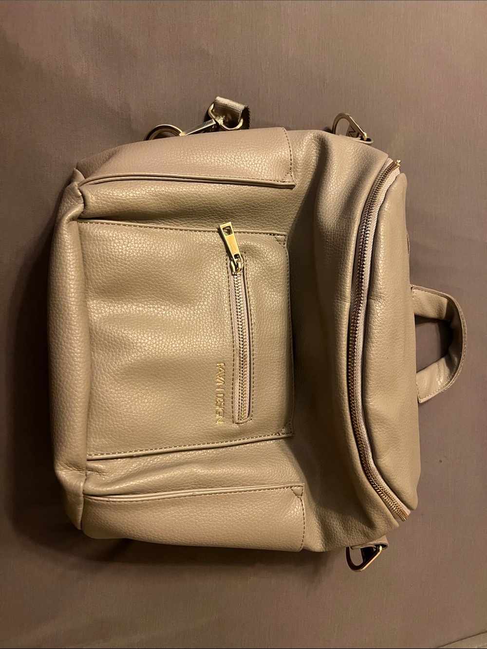 Fawn Design Taupe Leather Mini Diaper Bag